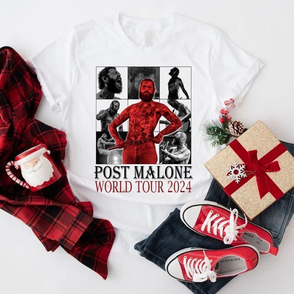 Post Malone Tour Music Graphic T-Shirt Concert Fan Gift Tee